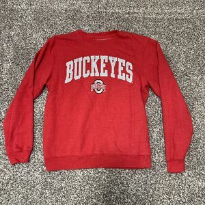 Ohio State Size S Buckeyes University OSU Varsity Crewneck Sweatshirt Red Logo